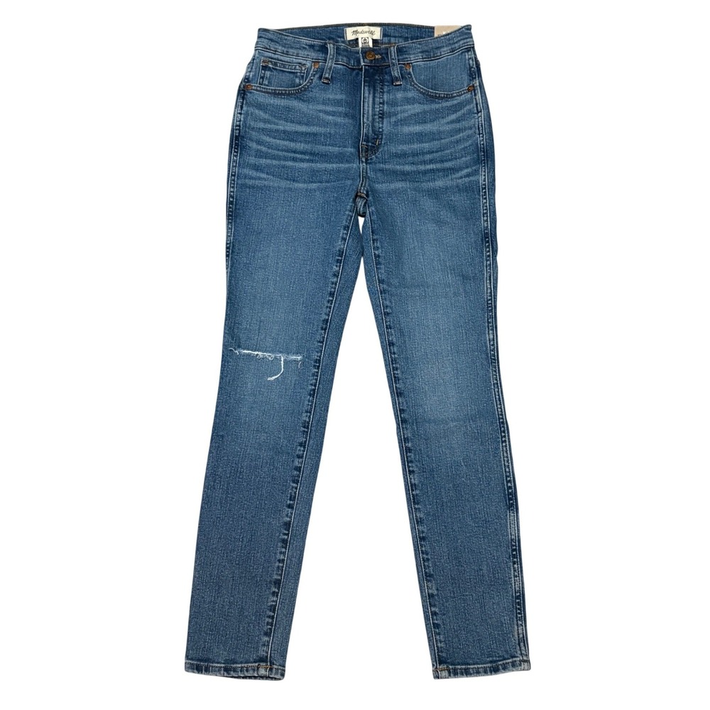 Madewell Jeans Women 27 Blue High-Rise Skinny Distressed Clean Girl Denim NWT
